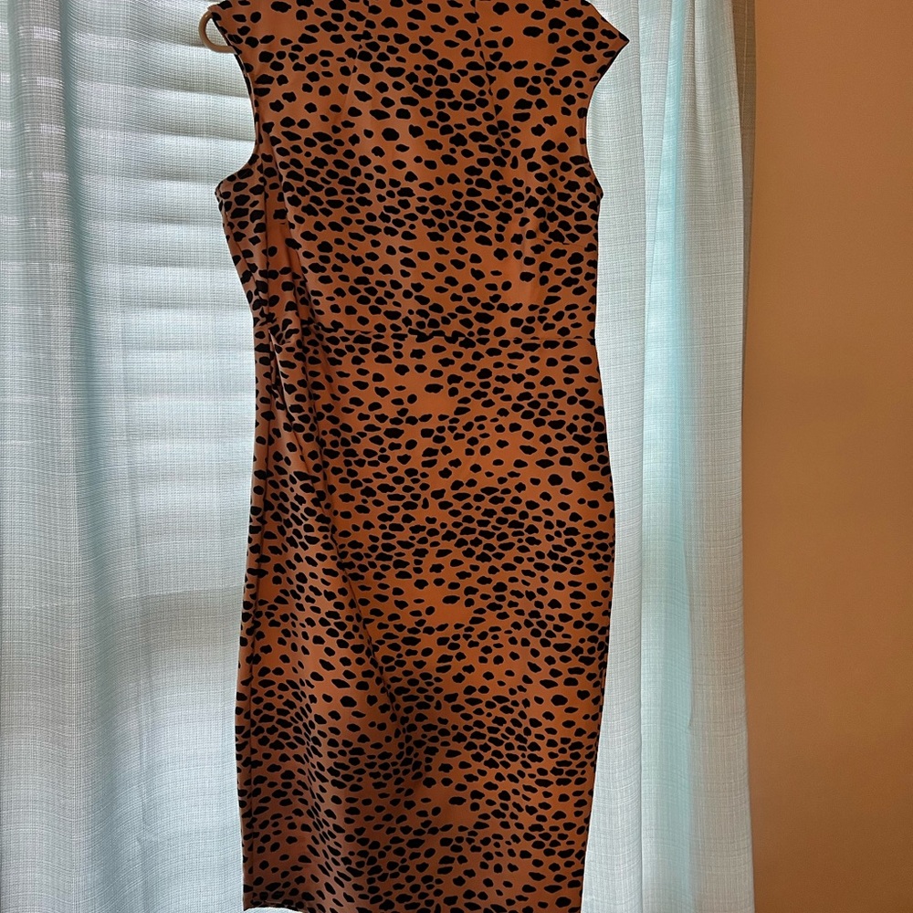 ASOS Brown and Black Polka Dot Midi Dress
